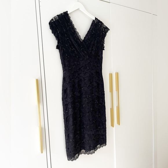 Beautiful layered Black beaded and lace dress - Picture 3 of 9